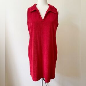 Sundry Loop Terry Courtside Dress Red Sport Dress NWT Size M Athleisure
